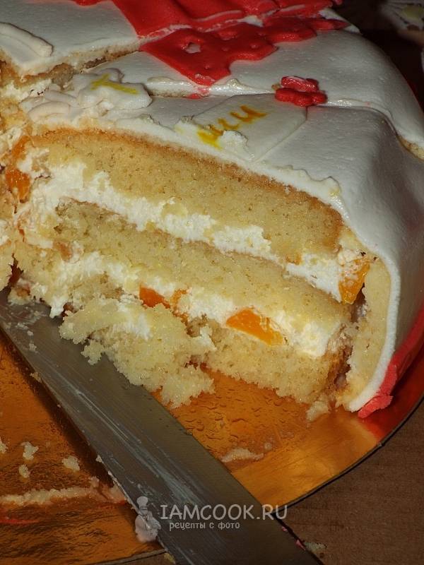 Торт с персиками консервированными рецепт с фото