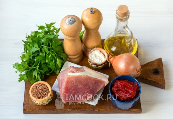 Ингредиенты для подливы к гречке с мясом
