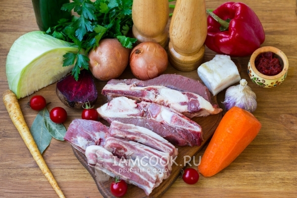 Ингредиенты для украинского борща
