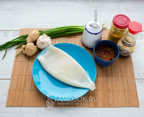 Ингредиенты для кальмара-гриль по-корейски (ojingeo tonggui)