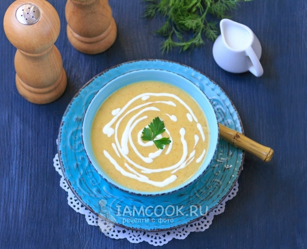 Рецепт супа-пюре из кабачков с плавленным сыром