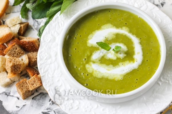 Рецепт горохового супа-пюре со сливками и мятой