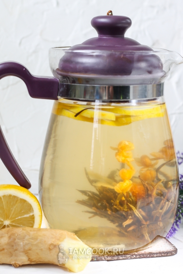Рецепт зелёного чая с имбирем и лимоном