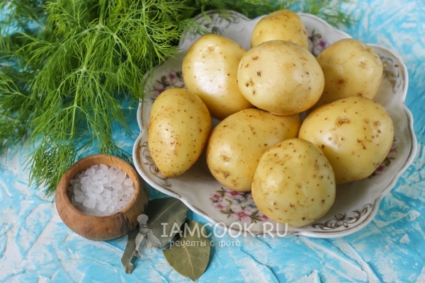 Ингредиенты для картошки в мундире в микроволновке