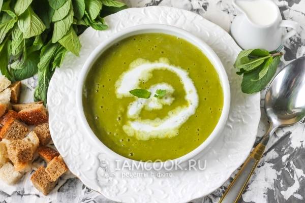Гороховый с�уп-пюре со сливками и мятой — рецепт с фото