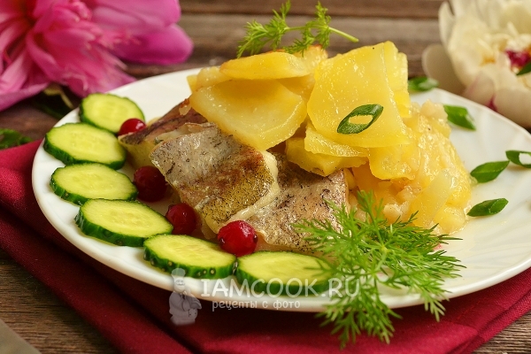 Рецепт филе минтая с картошкой в духовке