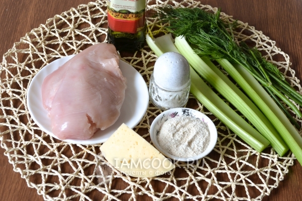 Ингредиенты для куриного салата с сельдереем по Дюкану