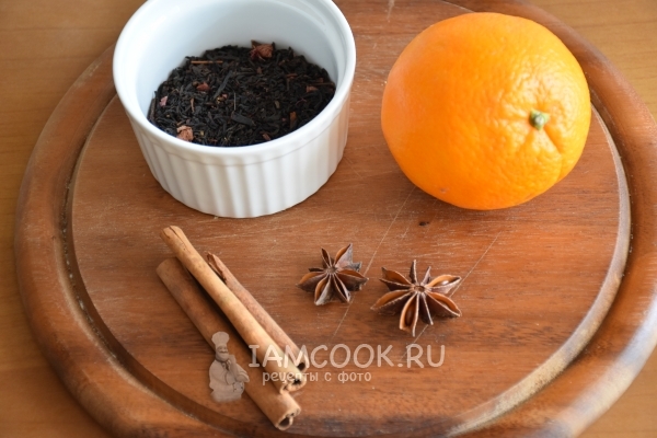 Ингредиенты для чая с апельсином и корицей