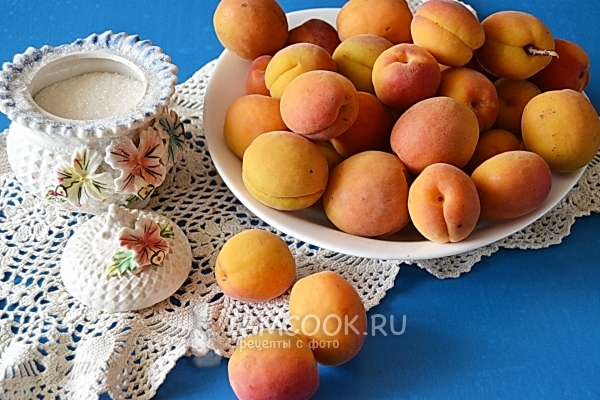 Ингредиенты для варенья из абрикосов дольками