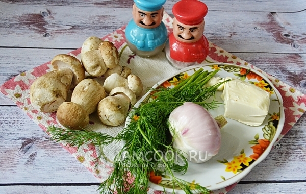 Ингредиенты для соуса из белых грибов