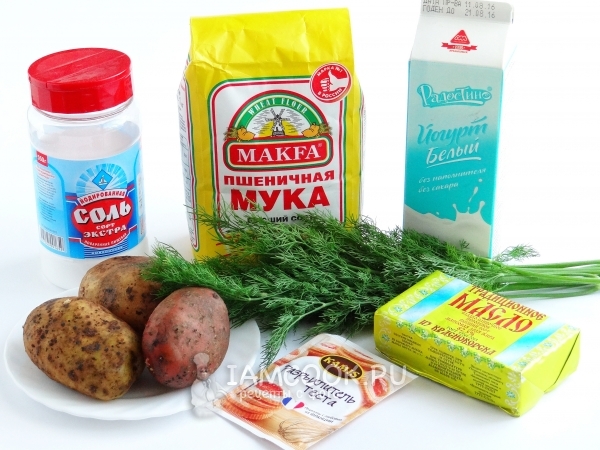 Ингредиенты для картофельных лепешек с укропом