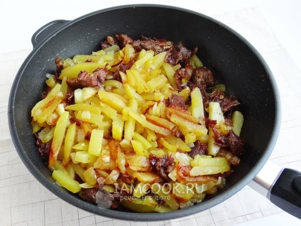 Картошка с тушенкой на сковороде - классический рецепт с фото