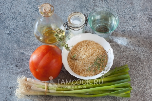 Ингредиенты для помидоров, фаршированных рисом