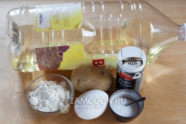 Ингредиенты для картофельных спиралей в масле