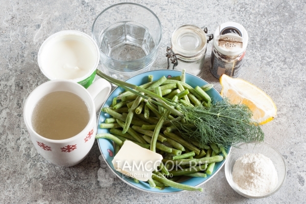 Ингредиенты для салата с фасолью и укропом