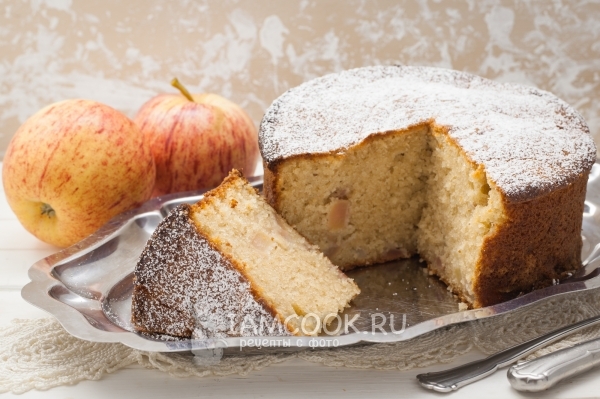 Фото творожного кекса с яблоками