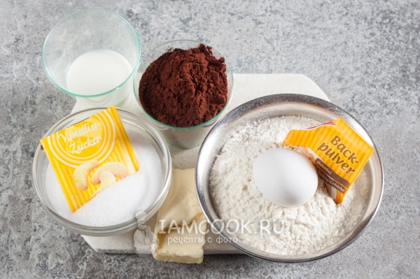 Ингредиенты для маффинов с какао