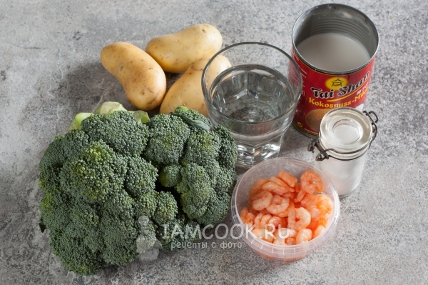 Ингредиенты для постного крем-супа из брокколи