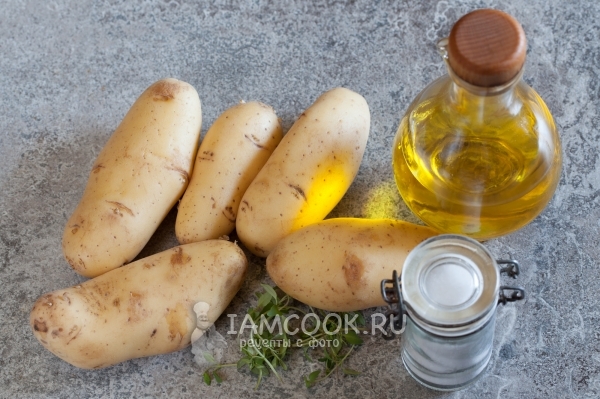 Ингредиенты для жареной картошки в микроволновке