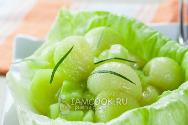 Салат из дыни и авокадо. Salade de melon et avocat aux pignons. - Ника Белоцерковская