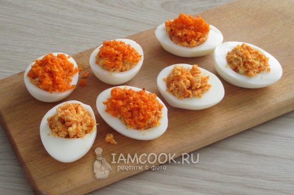 Рецепт яиц, фаршированных морковью