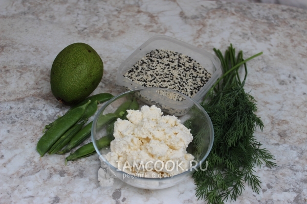 Ингредиенты для паштета из авокадо и творога
