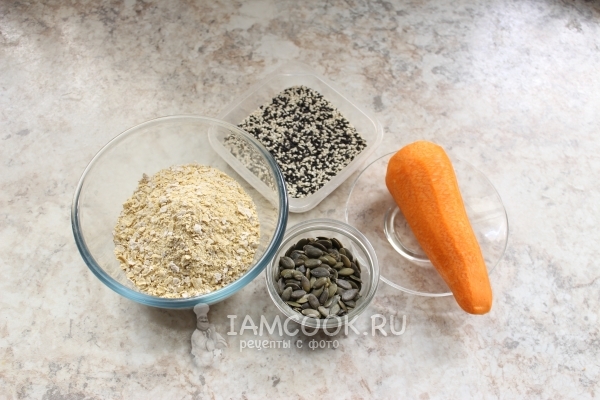 Ингредиенты для котлет из нута с семенами кунжута и тыквы