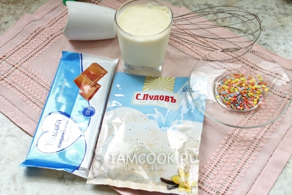 Ингредиенты для мороженого «Эскимо» в домашних условия