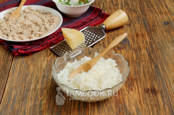 Соединить сыр с рисом