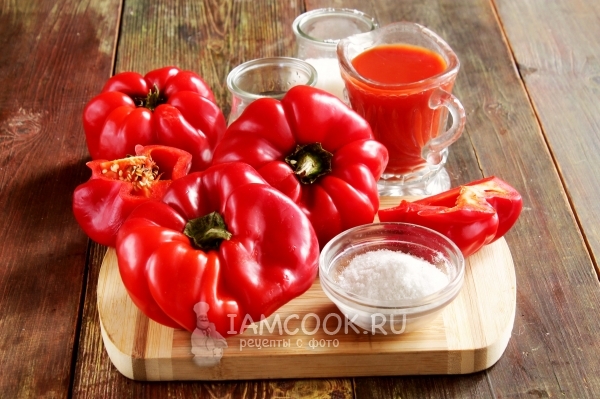 Ингредиенты для лечо с томатным соком на зиму