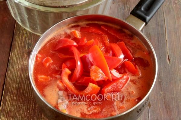 Лечо из болгарского перца с томатным соком на зиму