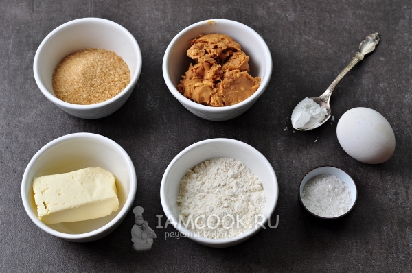 Ингредиенты для печенья с арахисовой пастой