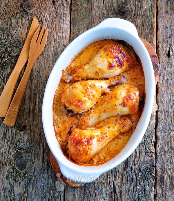 Рецепт курицы с горчицей в духовке