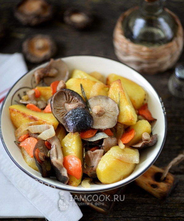 Рецепт жареной картошки с маринованными грибами