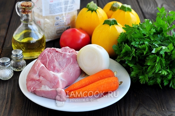 Ингредиенты для кабачков, фаршированных мясом
