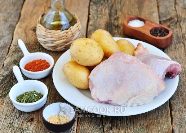 Ингредиенты для курицы с молодой картошкой в духовке