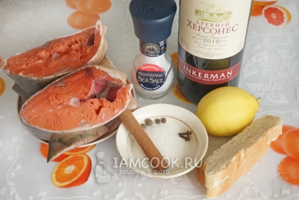 Ингредиенты для кеты в ароматном соусе «Глинтвейн»