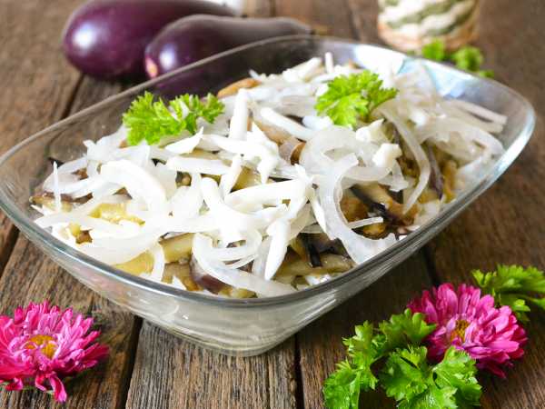Пошаговый рецепт салата с баклажанами