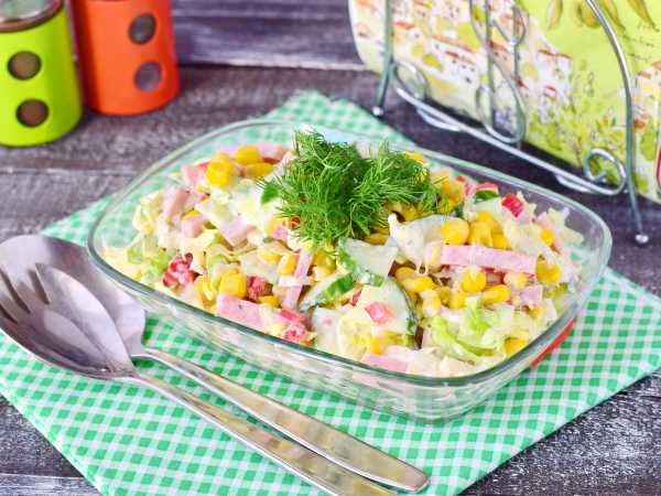 Легкий салат с ветчиной, огурцом и сыром – пошаговый рецепт приготовления с фото