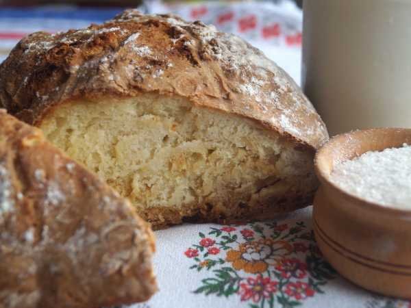 Рецепт: Домашний хлеб на кефире - пшеничный хлеб в духовке из дрожжевого теста на кефире