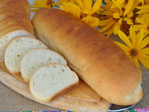 Как приготовить Пшеничный белый хлеб Батон домашний рецепт пошагово