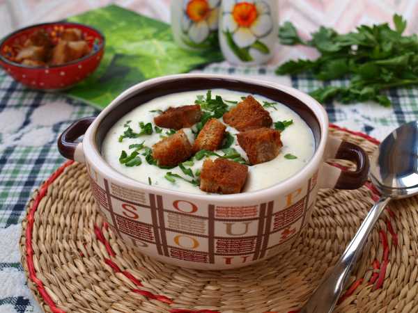 Домашний рецепт сырного супа с гренками пошагово с фото