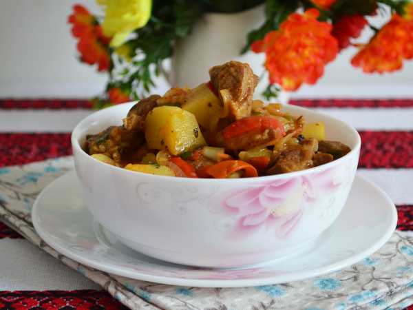 Тушеная картошка с мясом в кастрюле, пошаговый рецепт | Волшебная Eда.ру