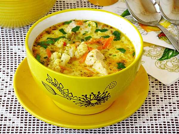 Овощной крем-суп с плавленным сырком