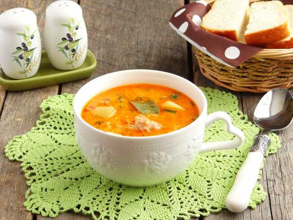 Картофельный суп с консервированной семгой рецепт с фото
