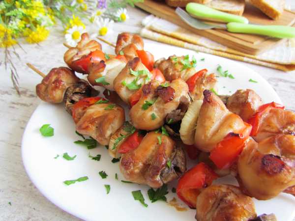 Шашлык из куриного филе в духовке — рецепт с фото пошагово
