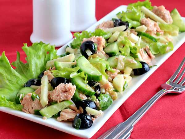 Диетический салат с консервированным тунцом — рецепт с фото пошагово + отзывы. Как приготовить низкокалорийный салат с тунцом?