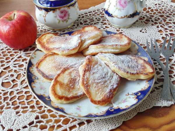 Рецепт оладьев на кефире с яблоками пышные