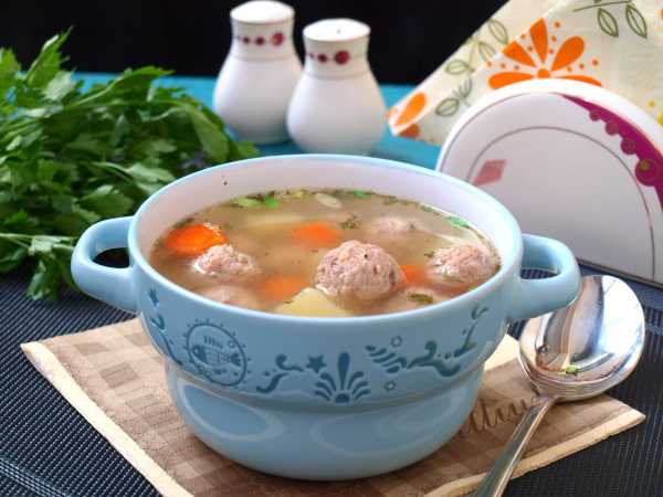 Суп с фрикадельками - рецепт с рачетом калорийности и БЖУ