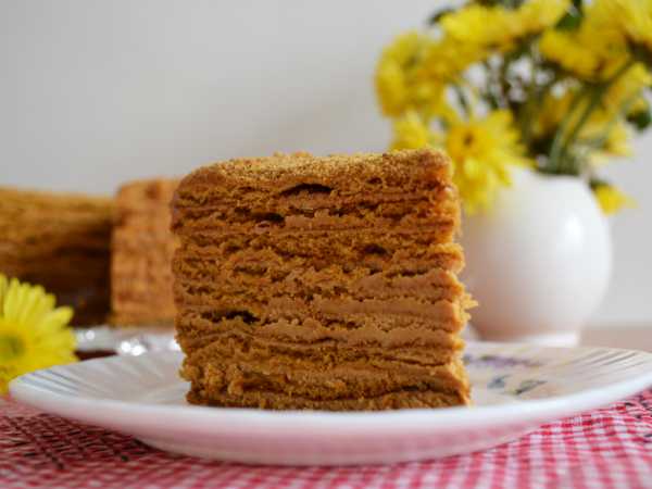 Бисквитный торт Медовик с вишней и сметанным кремом простой рецепт пошаговый